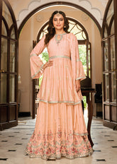 Super Looking Salwar Suit in Peach Colour